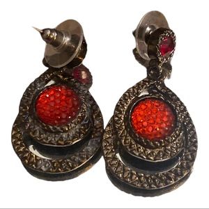 Beautiful red stone drop earrings